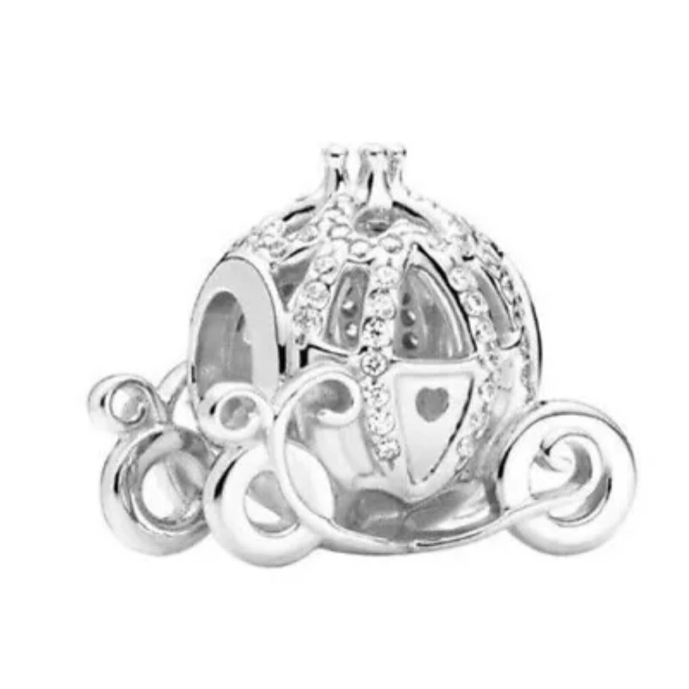 NEW•Silver Princess carriage DIY charm